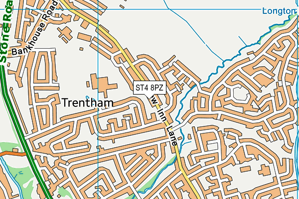 ST4 8PZ map - OS VectorMap District (Ordnance Survey)
