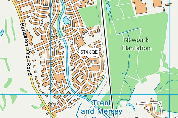 ST4 8QE map - OS VectorMap District (Ordnance Survey)