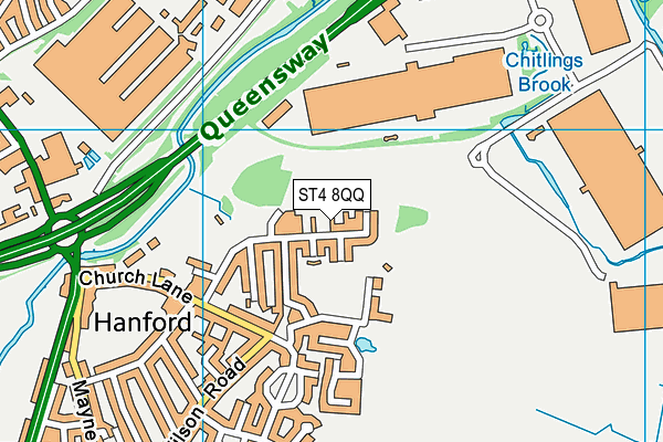ST4 8QQ map - OS VectorMap District (Ordnance Survey)