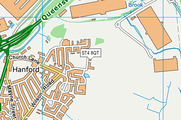 ST4 8QT map - OS VectorMap District (Ordnance Survey)