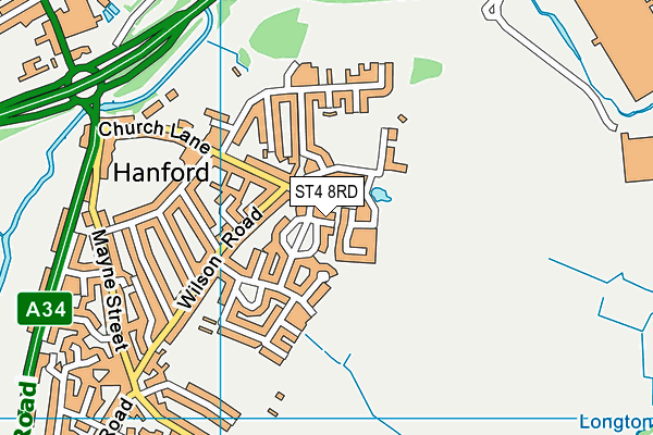 ST4 8RD map - OS VectorMap District (Ordnance Survey)
