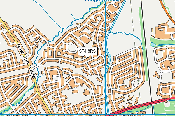 ST4 8RS map - OS VectorMap District (Ordnance Survey)