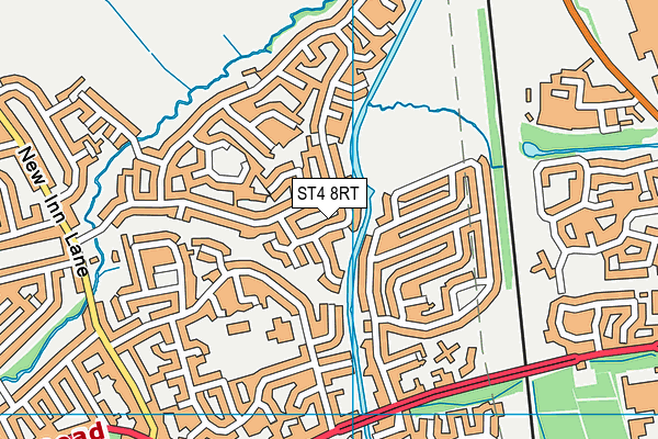 ST4 8RT map - OS VectorMap District (Ordnance Survey)