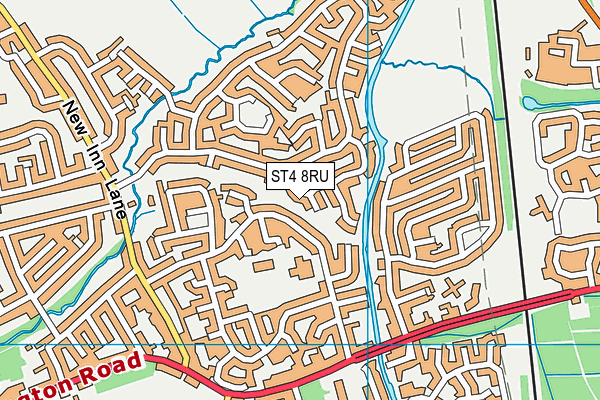 ST4 8RU map - OS VectorMap District (Ordnance Survey)
