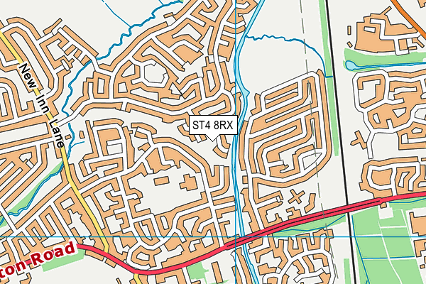 ST4 8RX map - OS VectorMap District (Ordnance Survey)