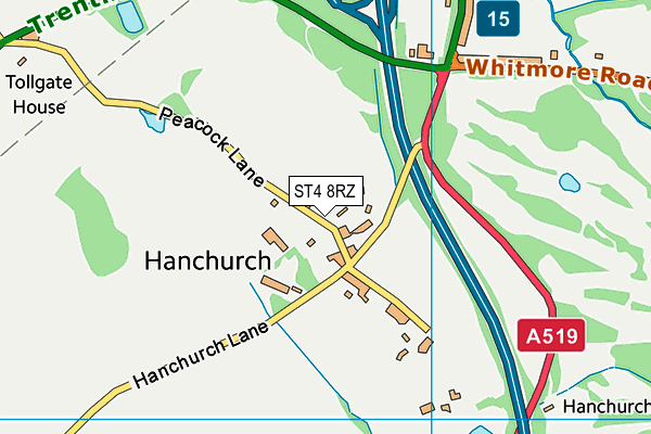 ST4 8RZ map - OS VectorMap District (Ordnance Survey)