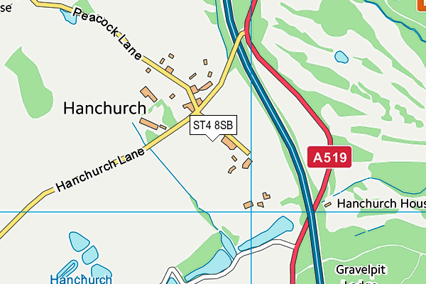 ST4 8SB map - OS VectorMap District (Ordnance Survey)