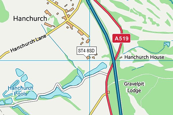 ST4 8SD map - OS VectorMap District (Ordnance Survey)