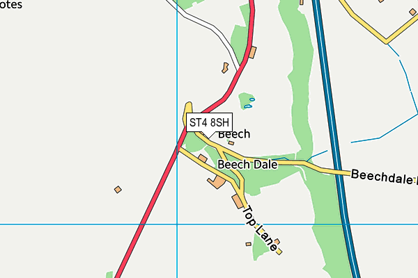 ST4 8SH map - OS VectorMap District (Ordnance Survey)