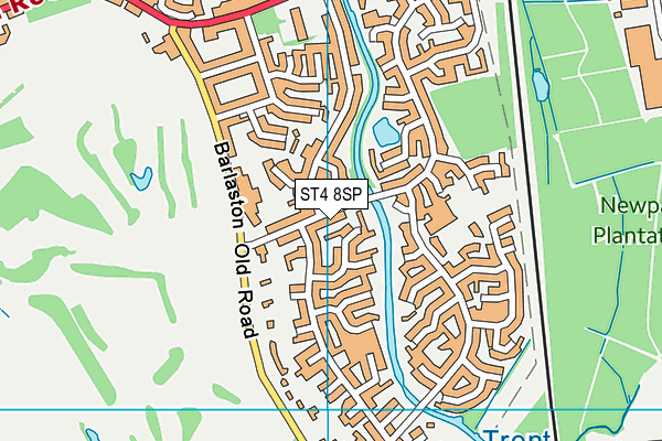 ST4 8SP map - OS VectorMap District (Ordnance Survey)