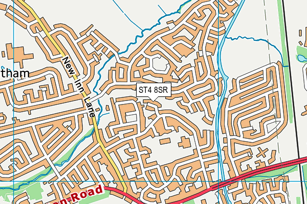 ST4 8SR map - OS VectorMap District (Ordnance Survey)