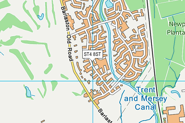 ST4 8ST map - OS VectorMap District (Ordnance Survey)