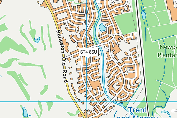 ST4 8SU map - OS VectorMap District (Ordnance Survey)