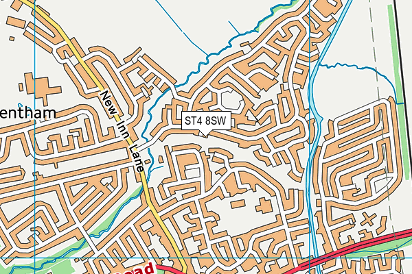ST4 8SW map - OS VectorMap District (Ordnance Survey)