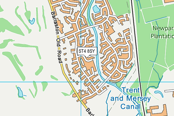 ST4 8SY map - OS VectorMap District (Ordnance Survey)
