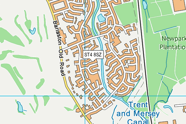 ST4 8SZ map - OS VectorMap District (Ordnance Survey)