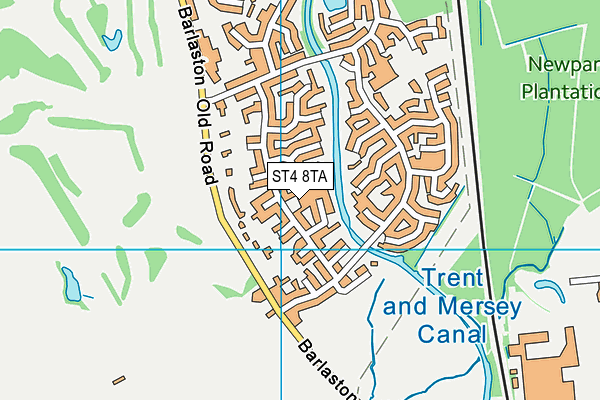 ST4 8TA map - OS VectorMap District (Ordnance Survey)