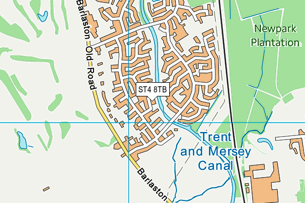 ST4 8TB map - OS VectorMap District (Ordnance Survey)