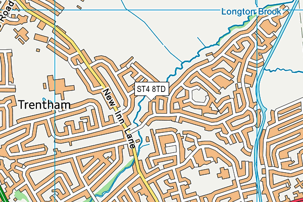 ST4 8TD map - OS VectorMap District (Ordnance Survey)