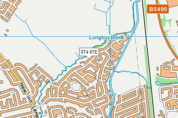ST4 8TE map - OS VectorMap District (Ordnance Survey)