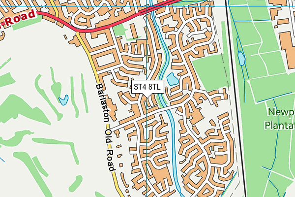 ST4 8TL map - OS VectorMap District (Ordnance Survey)