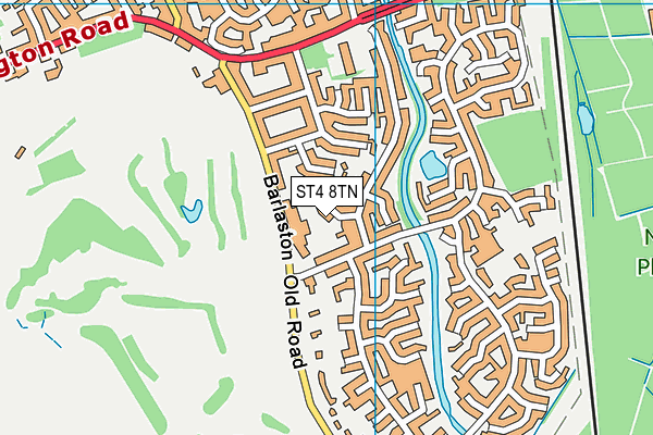 ST4 8TN map - OS VectorMap District (Ordnance Survey)