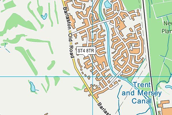 ST4 8TR map - OS VectorMap District (Ordnance Survey)
