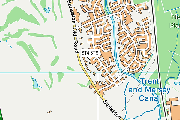 ST4 8TS map - OS VectorMap District (Ordnance Survey)