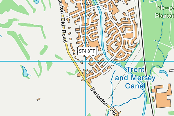 ST4 8TT map - OS VectorMap District (Ordnance Survey)