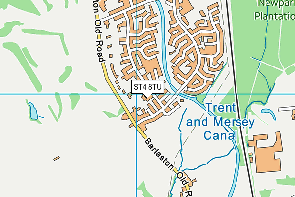ST4 8TU map - OS VectorMap District (Ordnance Survey)