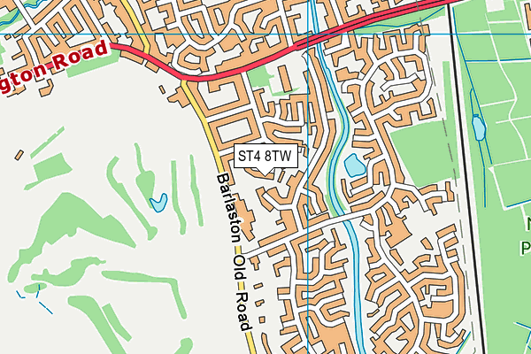 ST4 8TW map - OS VectorMap District (Ordnance Survey)