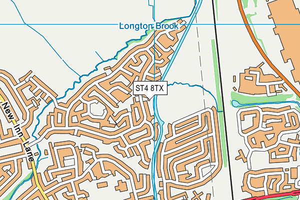 ST4 8TX map - OS VectorMap District (Ordnance Survey)
