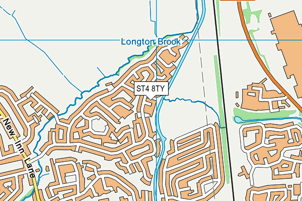 ST4 8TY map - OS VectorMap District (Ordnance Survey)