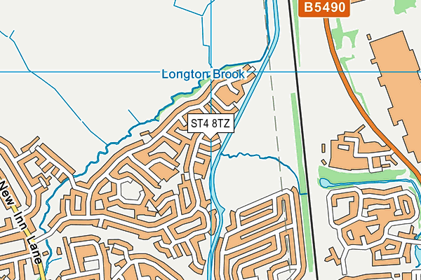 ST4 8TZ map - OS VectorMap District (Ordnance Survey)