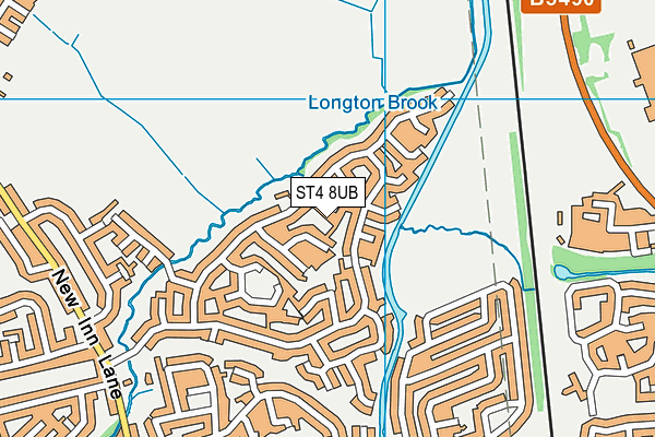 ST4 8UB map - OS VectorMap District (Ordnance Survey)