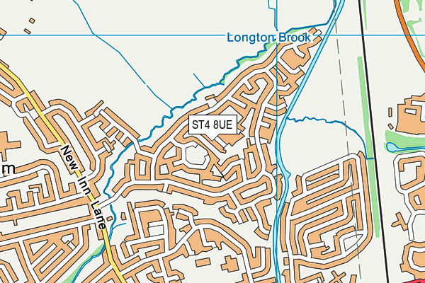 ST4 8UE map - OS VectorMap District (Ordnance Survey)