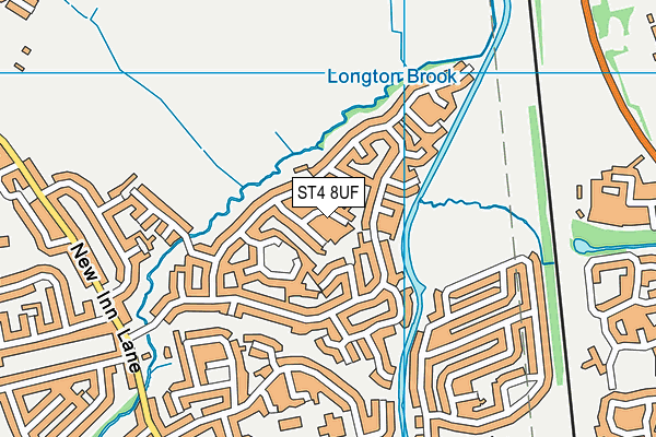 ST4 8UF map - OS VectorMap District (Ordnance Survey)