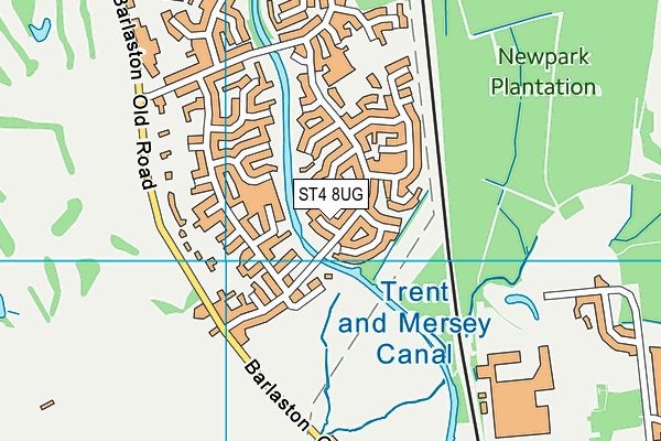 ST4 8UG map - OS VectorMap District (Ordnance Survey)
