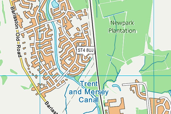 ST4 8UJ map - OS VectorMap District (Ordnance Survey)