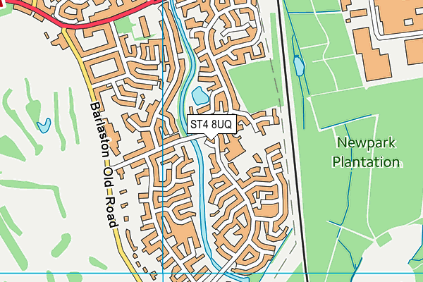 ST4 8UQ map - OS VectorMap District (Ordnance Survey)