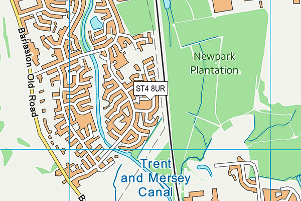 ST4 8UR map - OS VectorMap District (Ordnance Survey)