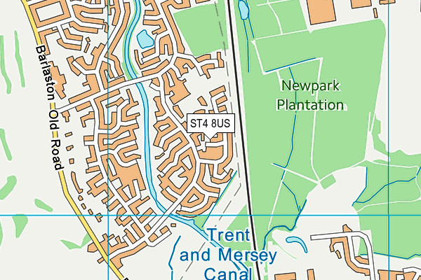 ST4 8US map - OS VectorMap District (Ordnance Survey)