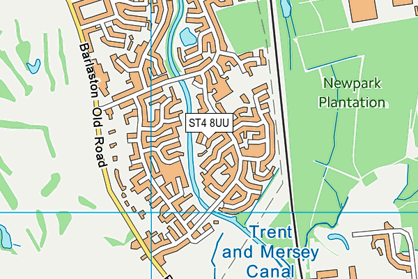 ST4 8UU map - OS VectorMap District (Ordnance Survey)