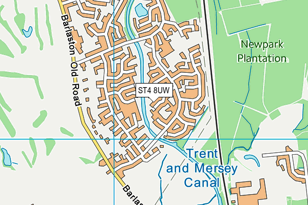 ST4 8UW map - OS VectorMap District (Ordnance Survey)