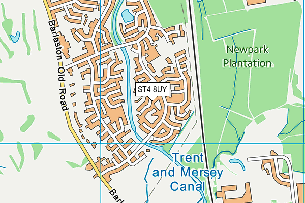 ST4 8UY map - OS VectorMap District (Ordnance Survey)