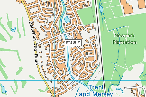 ST4 8UZ map - OS VectorMap District (Ordnance Survey)