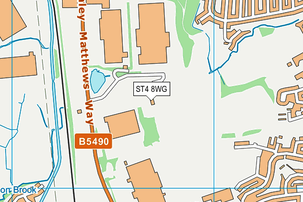 ST4 8WG map - OS VectorMap District (Ordnance Survey)
