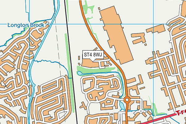 ST4 8WJ map - OS VectorMap District (Ordnance Survey)