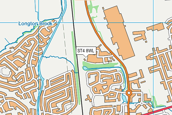 ST4 8WL map - OS VectorMap District (Ordnance Survey)