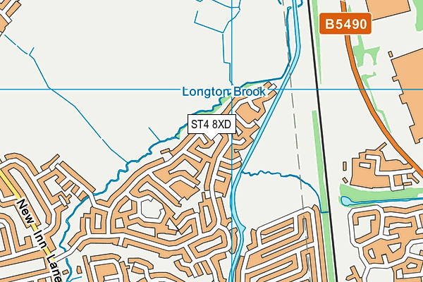 ST4 8XD map - OS VectorMap District (Ordnance Survey)